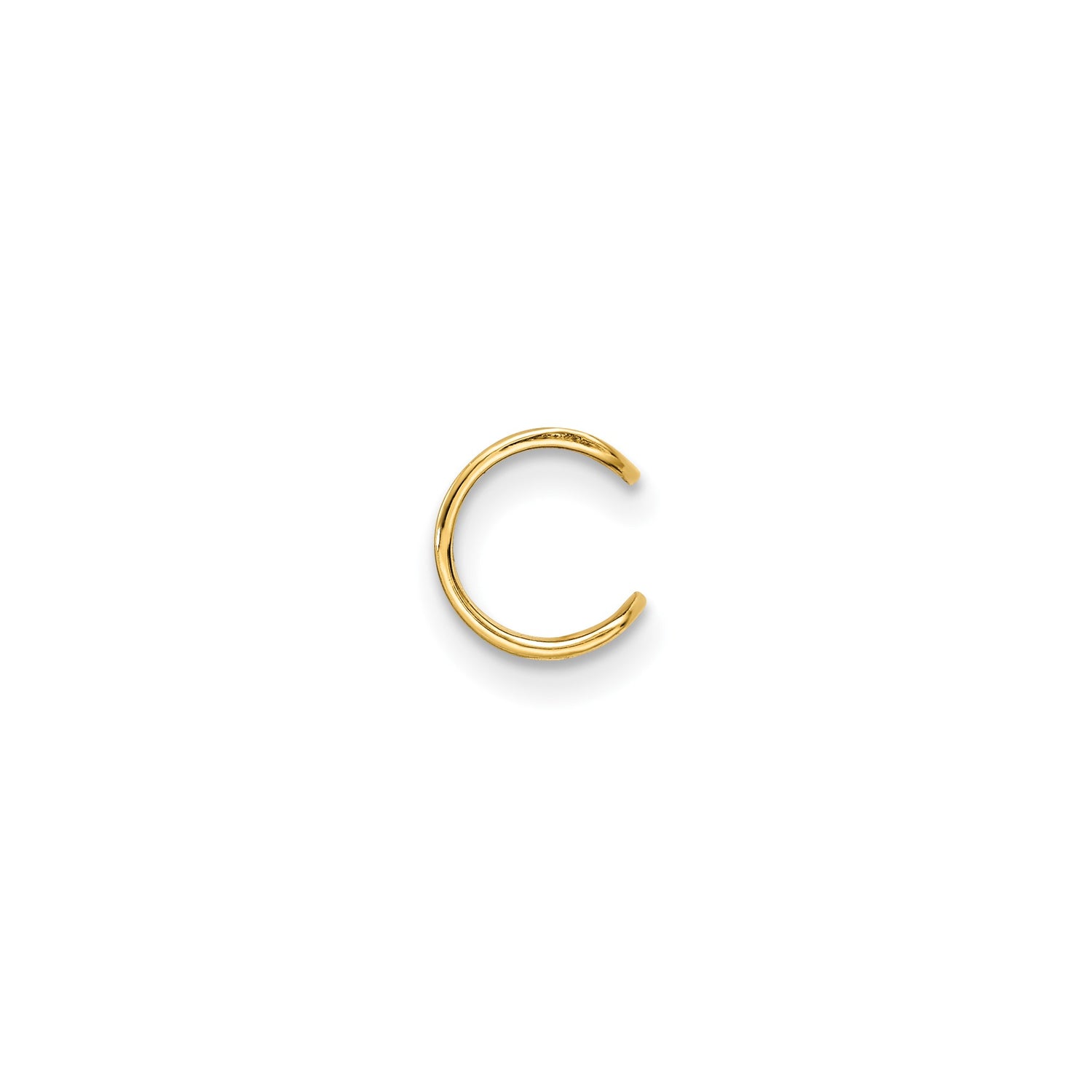 14k Yellow Gold Slide Charm Bead, Minimalist Polished Spacer with Smooth Finish