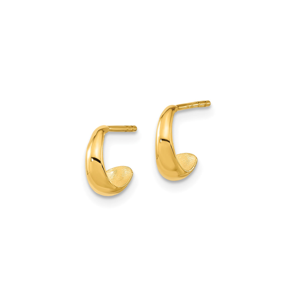 14k Yellow Gold Hoop Earrings, Lightweight Polished Finish, Minimalist Modern Style for Women