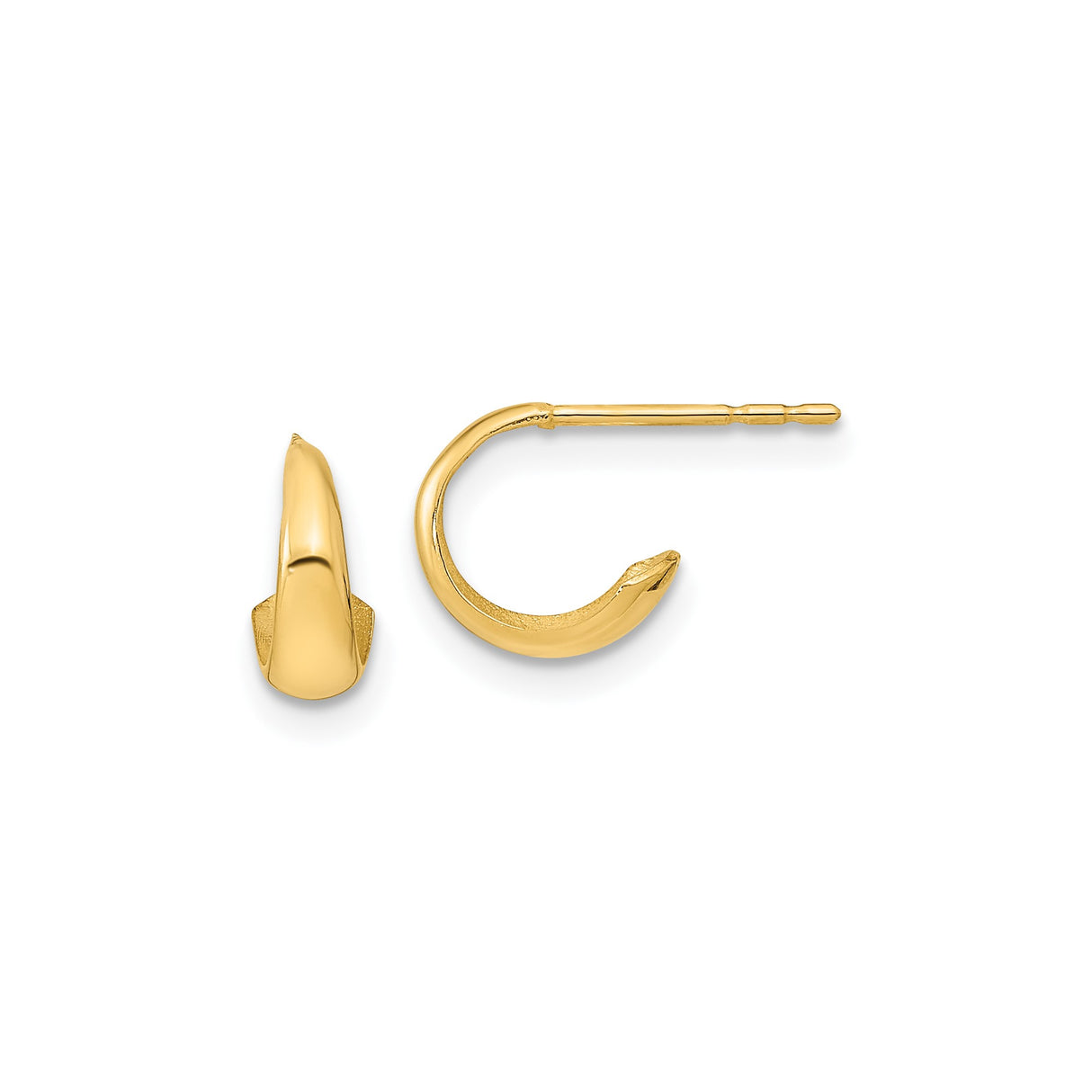 14k Yellow Gold Hoop Earrings, Lightweight Polished Finish, Minimalist Modern Style for Women