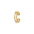 14k Yellow Gold Ear Cuff with Polished and Textured Rope Bands, Dual Band Design