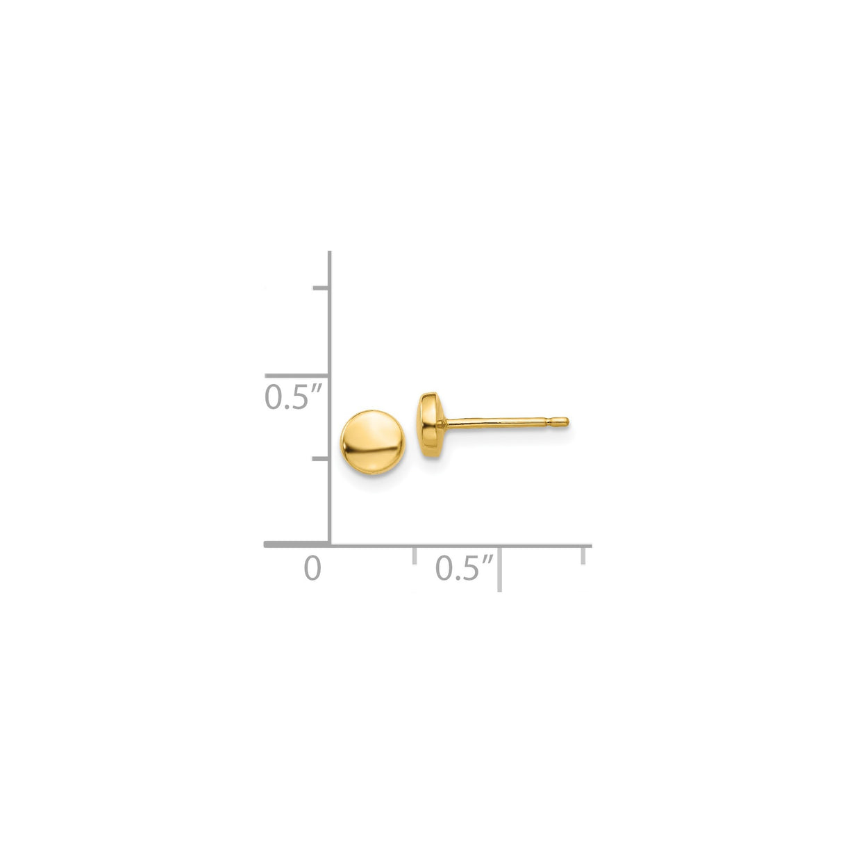 14k Yellow Gold Ball Stud Earrings, Classic Polished Round Studs, Lightweight Minimalist Design