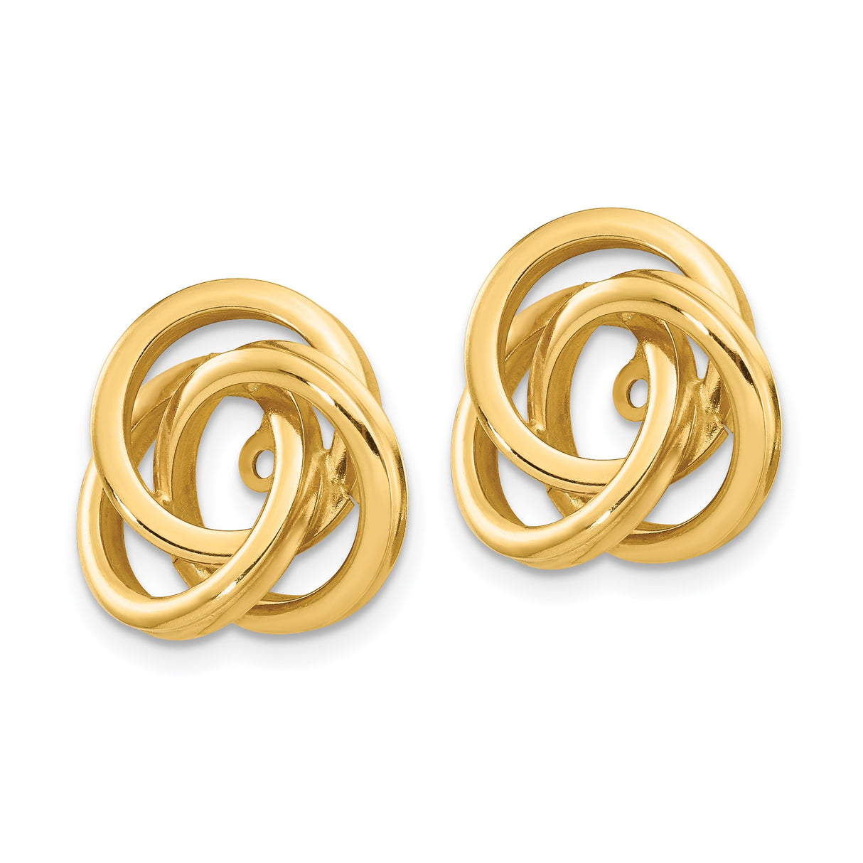 14k Yellow Gold Love Knot Pendant and Earrings Set with Interlocking Loops