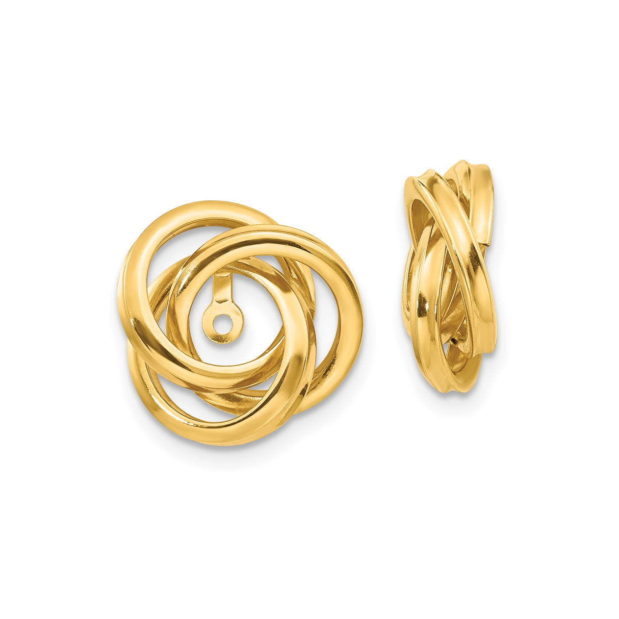 14k Yellow Gold Love Knot Pendant and Earrings Set with Interlocking Loops