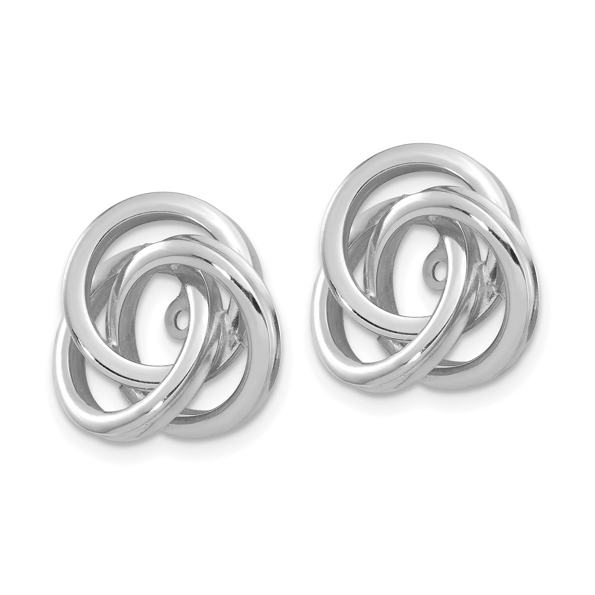 14k White Gold Interlocking Circle Pendant, Symbolic Unity and Eternity Knot Design