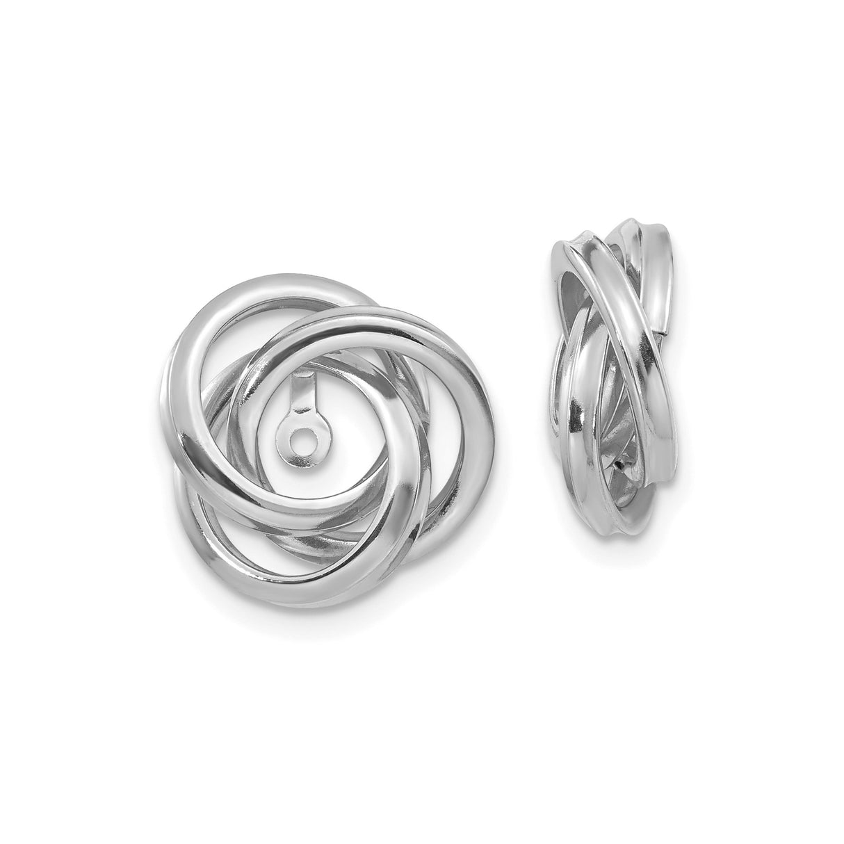 14k White Gold Interlocking Circle Pendant, Symbolic Unity and Eternity Knot Design