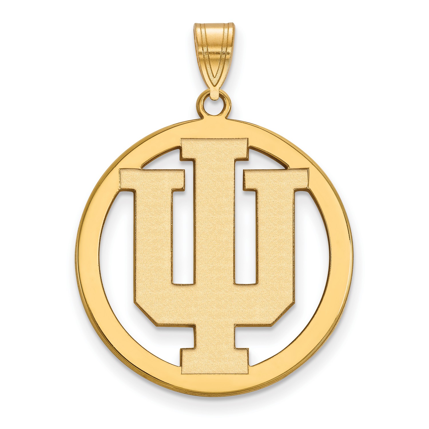 Indiana University Hoosiers IU Trident Logo Round Charm Pendant Gold ...