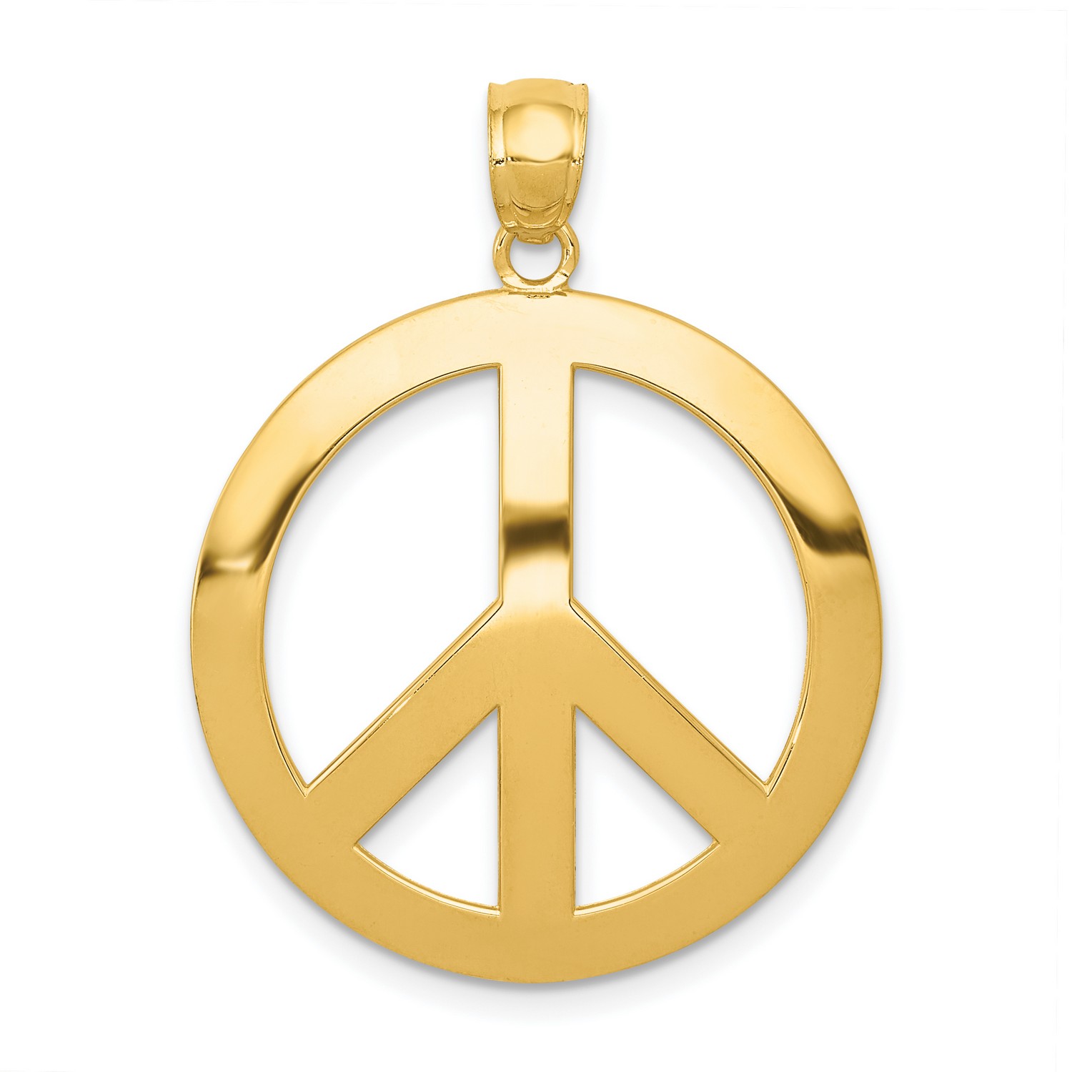 Pre-owned Jewelry Stores Network 14k Yellow Gold Polished Peace Symbol Charm Pendant