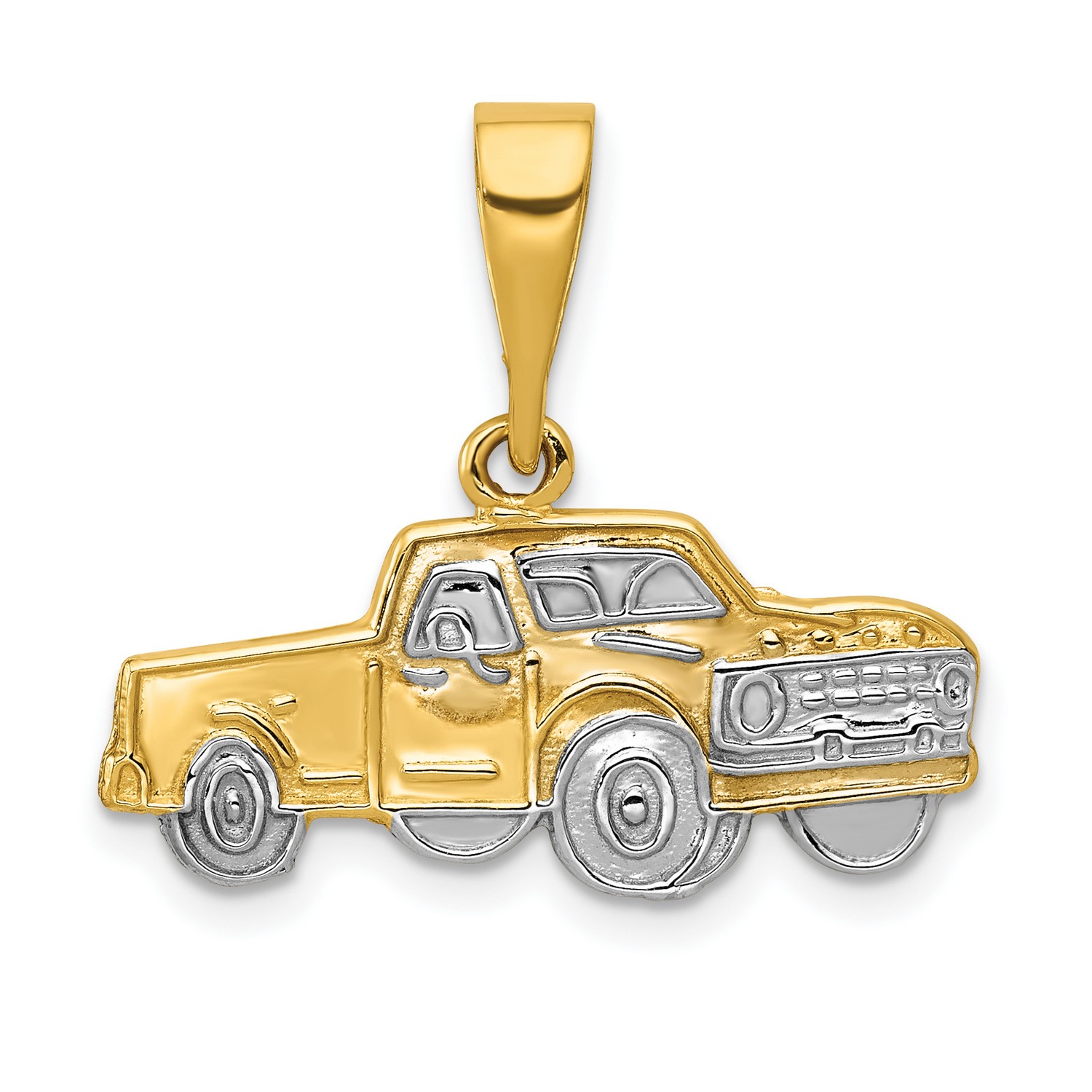 Pre-owned Jewelry Stores Network 14k Yellow Gold Pick-up Truck Charm Pendant Tires And Accents