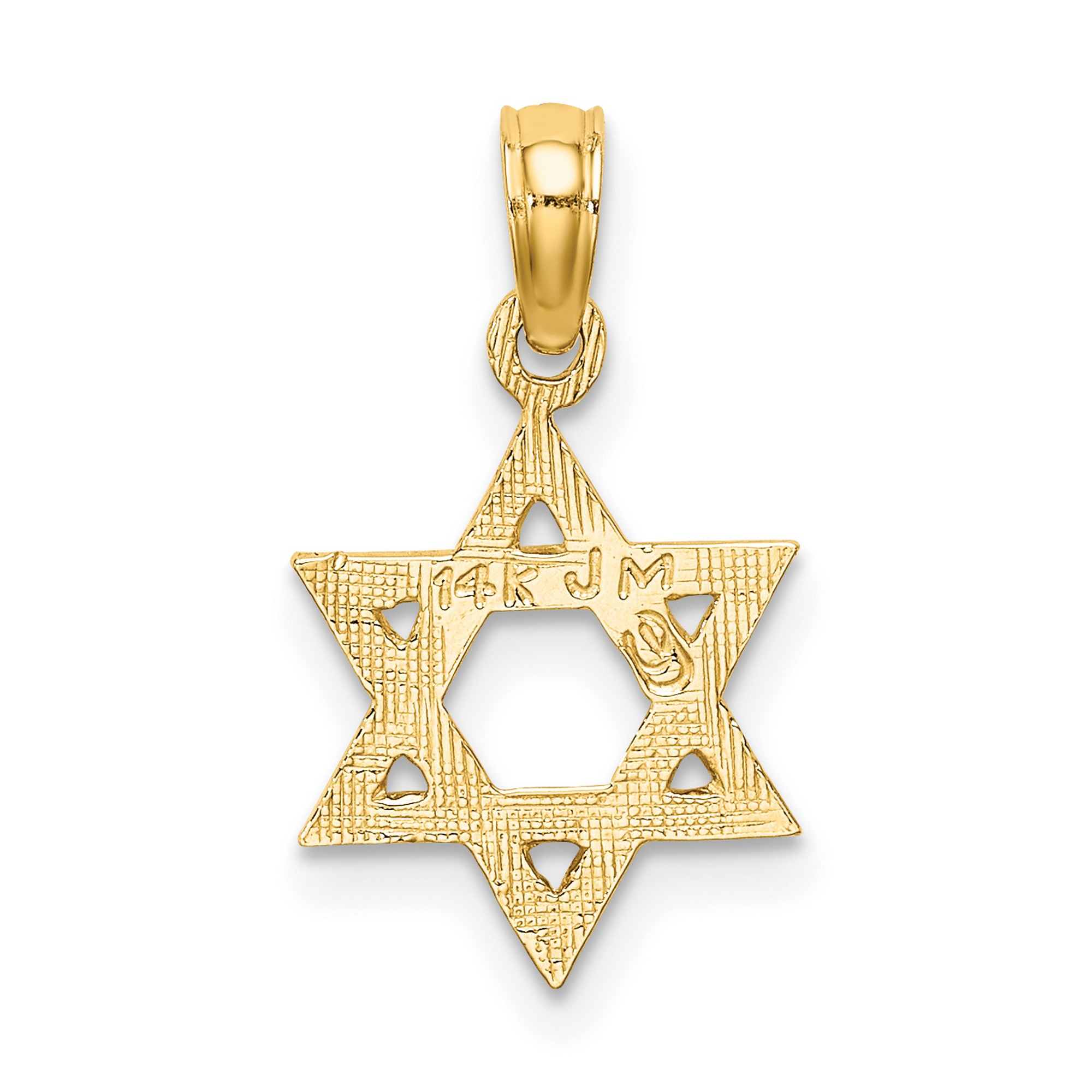 Engraved Star Of David Charm In Real 14k Yellow Gold 0.49gr | eBay