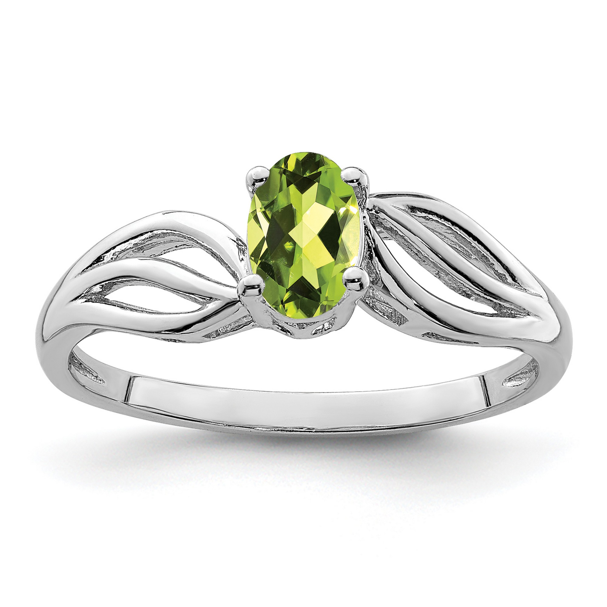 Sterling Silver Peridot Band Ring | eBay