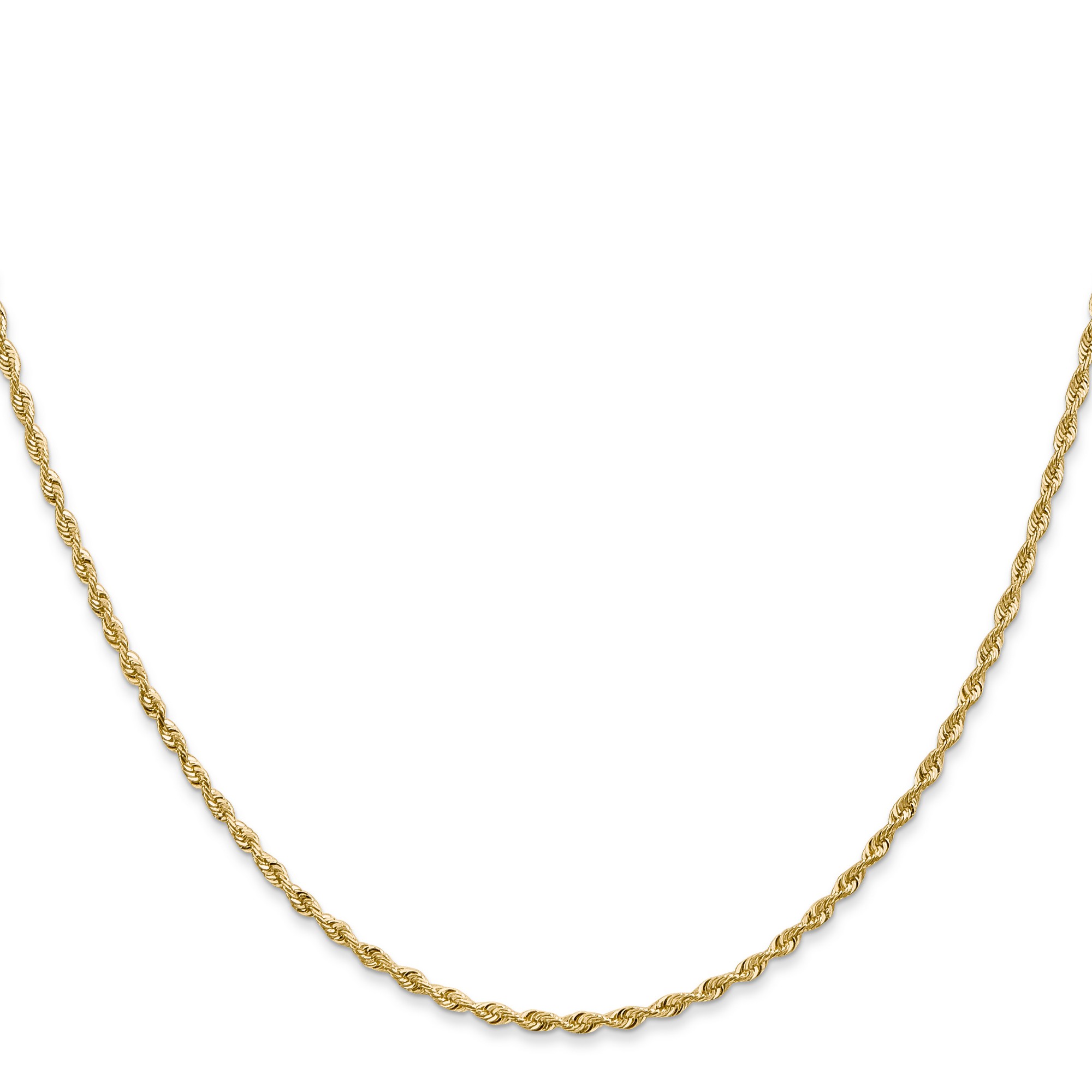 14k Yellow Gold 1.85mm Diamond-cut Quadruple Rope Chain Necklace