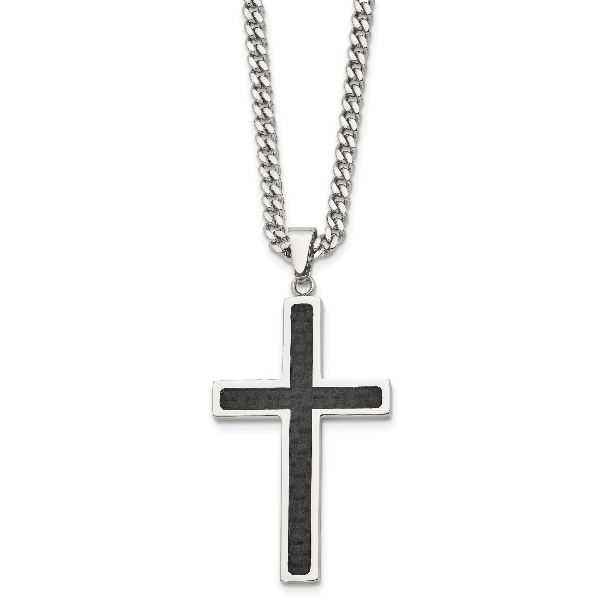 carbon fiber cross pendant