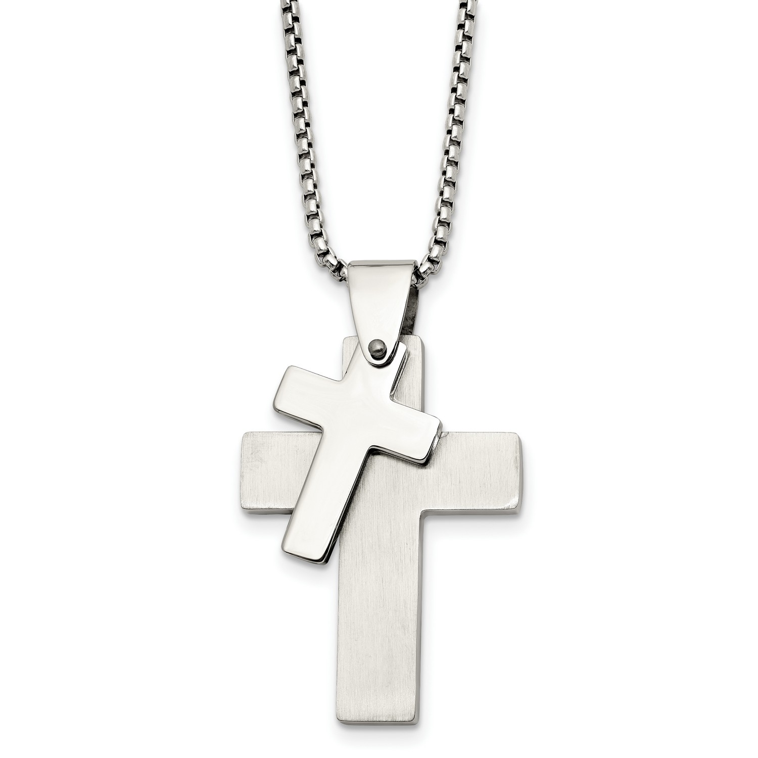 stainless steel cross pendant necklace