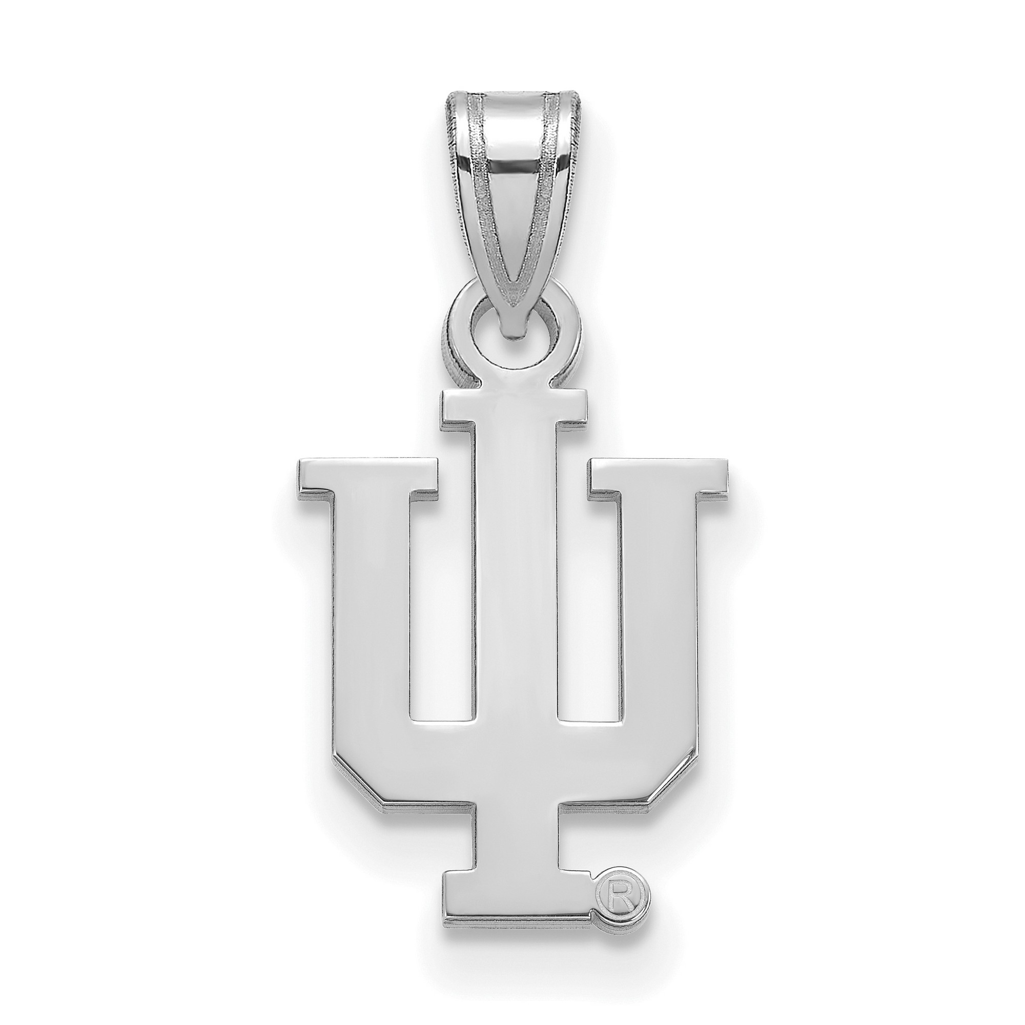 10k White Gold Indiana University Hoosiers IU Trident Logo Charm ...