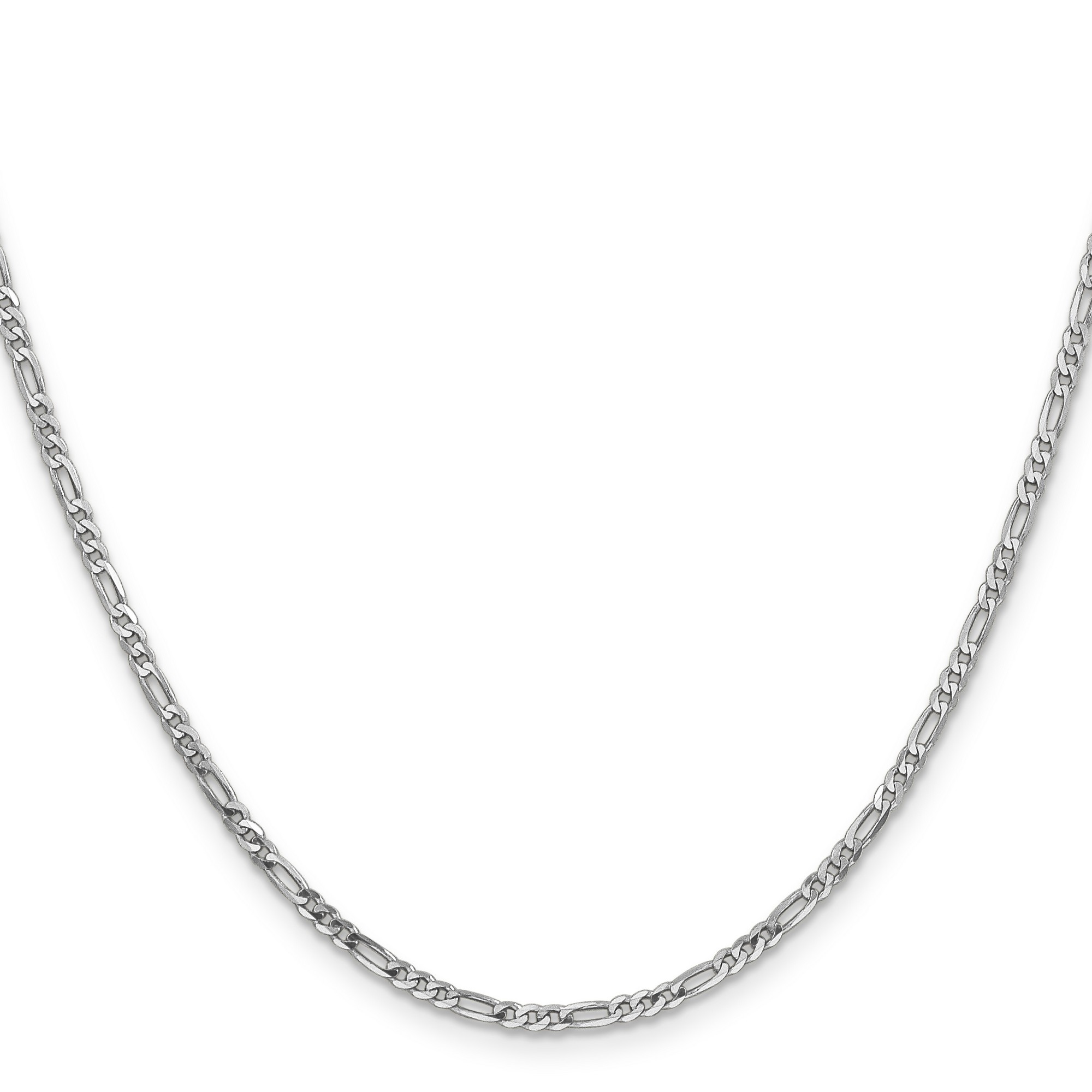 14k White Gold 2.25mm Flat Figaro Chain Necklace | eBay