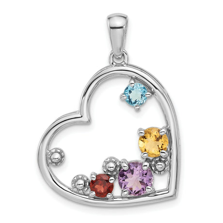 Colorful Gemstone Heart Charms and Pendants