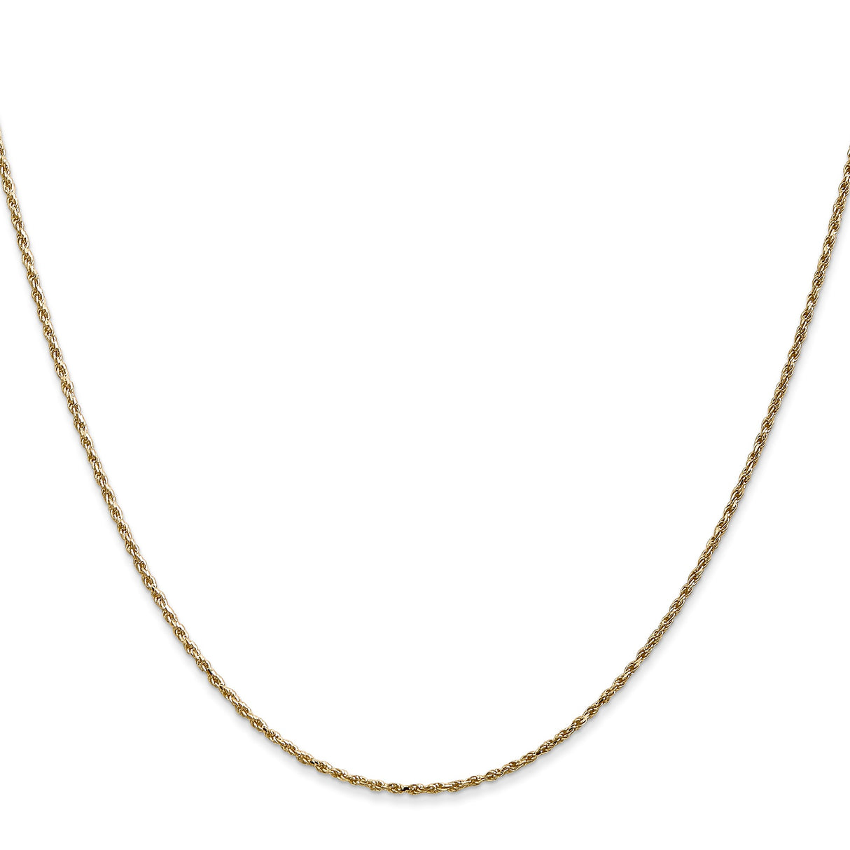 14K Yellow Gold 1.15 mm Rope Chain Necklace, Polished