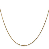 14K Yellow Gold 1.15 mm Rope Chain Necklace, Polished
