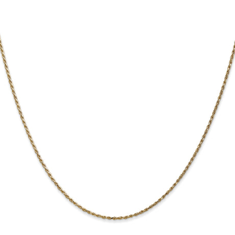 14K Yellow Gold 1.15 mm Rope Chain Necklace, Polished