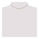 14K Yellow Gold 1.15 mm Rope Chain Necklace, Polished detail view