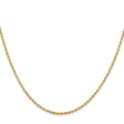 14K Yellow Gold 1.5 mm Rope Chain Necklace, Polished