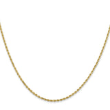 14K Yellow Gold 1.5 mm Rope Chain Necklace, Polished