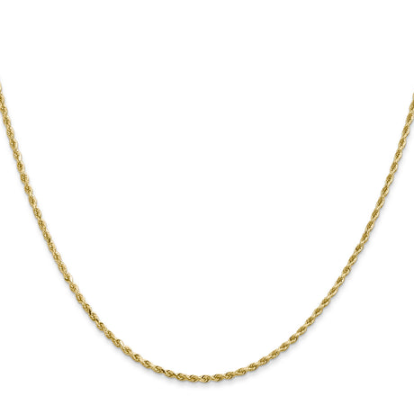 14K Yellow Gold 1.5 mm Rope Chain Necklace, Polished
