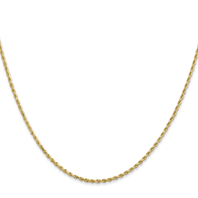 14K Yellow Gold 1.5 mm Rope Chain Necklace, Polished