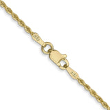 14K Yellow Gold 1.5 mm Rope Chain Necklace, Polished alternate angle