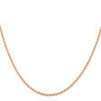 14K Rose Gold 1.5 mm Rope Chain Necklace, Polished