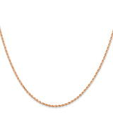 14K Rose Gold 1.5 mm Rope Chain Necklace, Polished