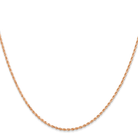 14K Rose Gold 1.5 mm Rope Chain Necklace, Polished