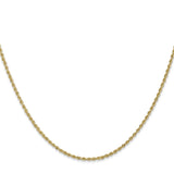 14K Yellow Gold 1.5 mm Rope Chain Necklace, Polished