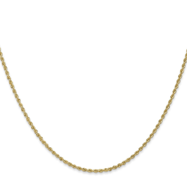 14K Yellow Gold 1.5 mm Rope Chain Necklace, Polished