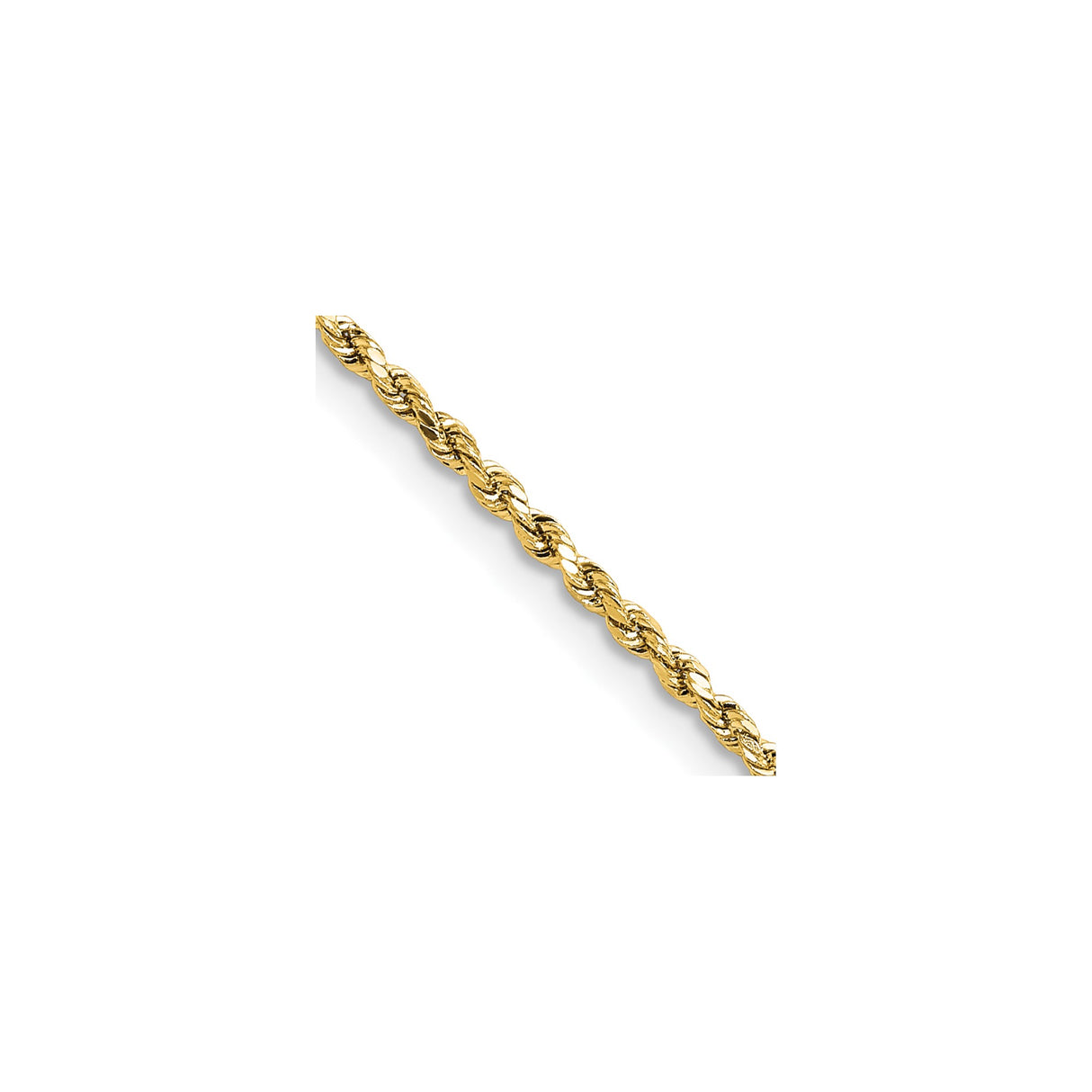14K Yellow Gold 1.8 mm Rope Chain Necklace detail view
