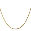 14K Yellow Gold 1.75 mm Rope Chain Necklace, Polished