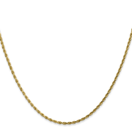 14K Yellow Gold 1.75 mm Rope Chain Necklace, Polished