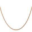 14K Rose Gold 1.75 mm Rope Chain Necklace, Polished