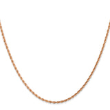 14K Rose Gold 1.75 mm Rope Chain Necklace, Polished