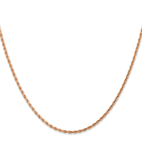 14K Rose Gold 1.75 mm Rope Chain Necklace, Polished