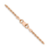 14K Rose Gold 1.75 mm Rope Chain Necklace, Polished alternate angle