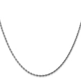 14K White Gold 1.75 mm Rope Chain Necklace, Polished