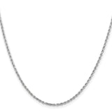 14K White Gold 1.8 mm Rope Chain Necklace