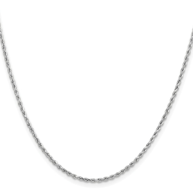 14K White Gold 1.8 mm Rope Chain Necklace