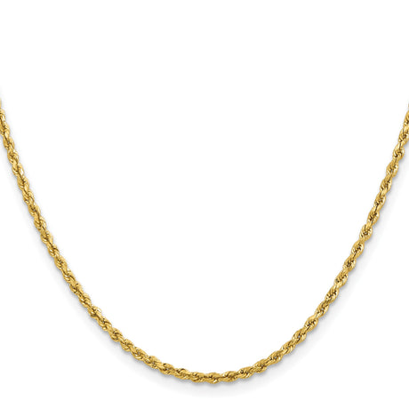 14K Yellow Gold 2 mm Rope Chain Necklace