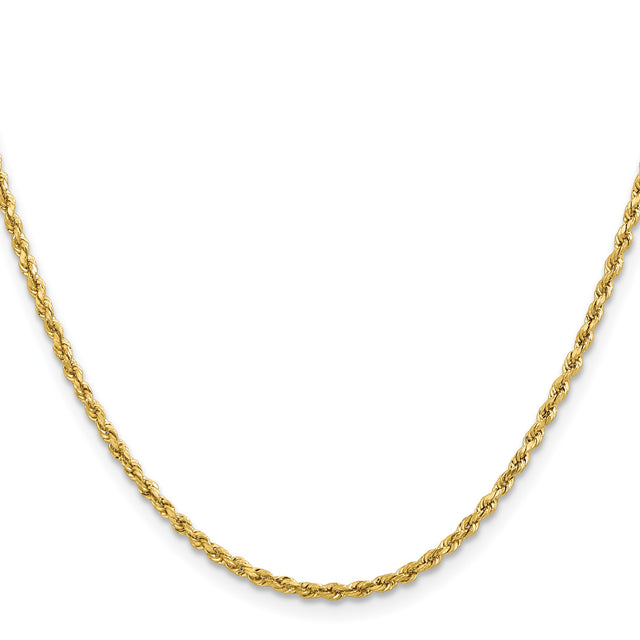 14K Yellow Gold 2 mm Rope Chain Necklace
