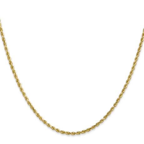 14K Yellow Gold 2 mm Rope Chain Necklace, Polished