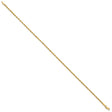 14K Yellow Gold 2 mm Rope Chain Anklet, Polished