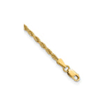 14K Yellow Gold 2 mm Rope Chain Anklet, Polished detail view