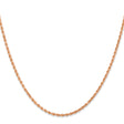 14K Rose Gold 2 mm Rope Chain Necklace, Polished